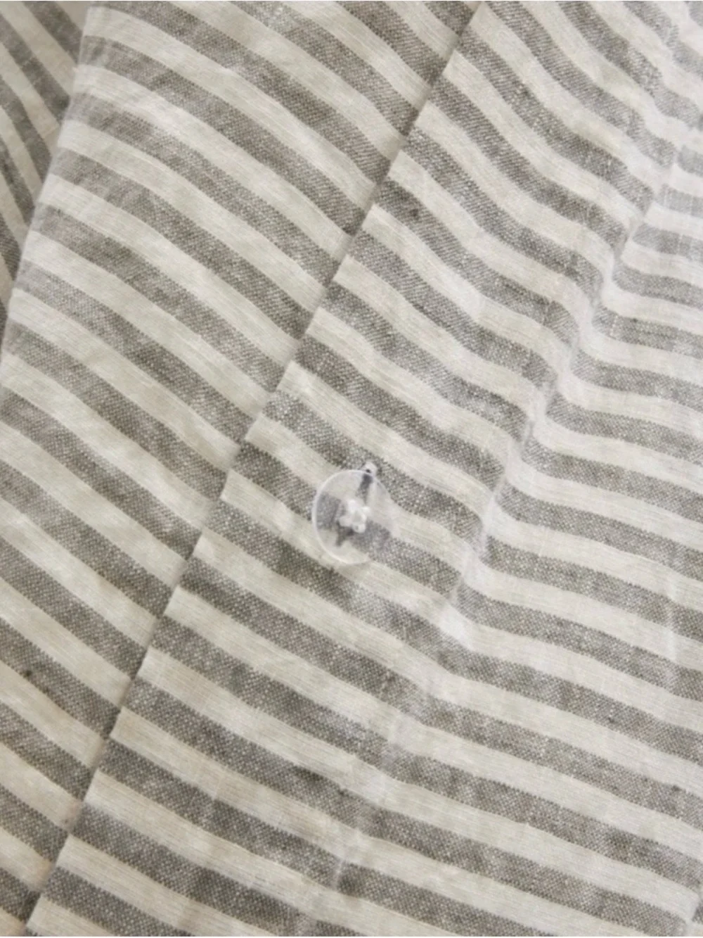 Quince European Linen Duvet Cover Set | Gray & White Stripe | Full/Queen